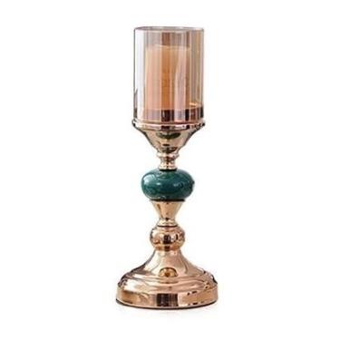 Imagem de Castiçal de luxo europeu castiçal de vidro ornamentos de castiçal de mesa americana velas decorações de jantar suporte de vela suporte de velas