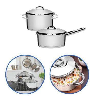 Imagem de Jogo De Panelas 2 Peças Solar Aço Inox Tramontina Indução