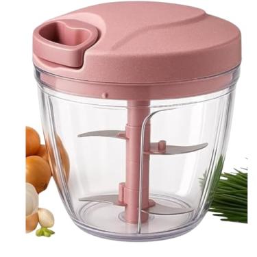 Imagem de Processador de Alimentos Manual Magic Mixer, 3 em 1, 5 Lâminas em Aço Inoxidável, 900ml, Rosa, com Batedor e Triturador