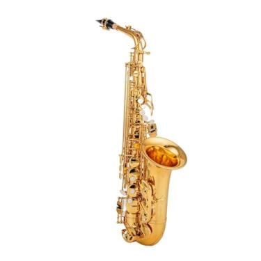 Imagem de Instrumento de saxofone Alto Eb Tune Saxofone Latão Instrumento Musical Dourado Laca Sax com Capa e Acessórios Fácil de Jogar (A)