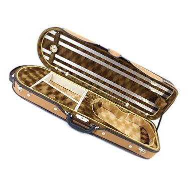 Imagem de Estojo Para Violino Em Tamanho Real Retangular Em Madeira Compensada E Couro Com Grande Espaço De Armazenamento Estojo Para Violino 4/4 Com Higrômetro Tamanho Completo Estojo de Violino