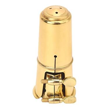 Imagem de Matybobe Bocal de saxofone tenor, capa de metal, kit de substituição de instrumento musical para acessórios de saxofone dourado