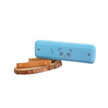 Imagem de Gaita profissional para iniciantes adultos 10 furos Blues Harmonica C Key Phosphor Bronze Reeds ABS (azul)