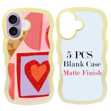 Imagem de JUSTRY 5 peças de capa de telefone em branco por sublimação em branco para impressão compatível com iPhone Air, capa protetora de borracha personalizada com prensa térmica DIY + inserção fosca fácil