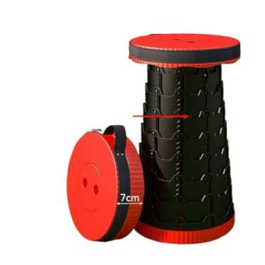 Imagem de Banco Dobravel Portatil Com Alca Telescopica Banquinho Retratil Ajustavel Para Pesca Camping Banheiro Eventos E Viagens (01-vermelho)