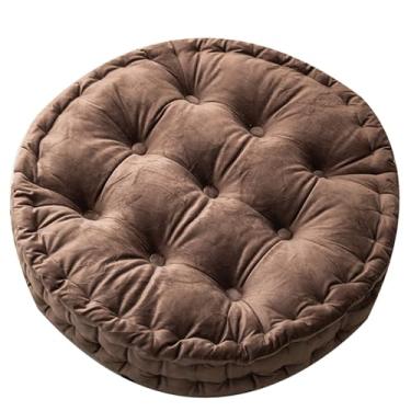 Imagem de Heavyoff Almofada de chão de meditação, almofadas redondas grandes para assento para adultos, enchimento grosso para ioga, sala de estar, tatami, café, 61 x 61 cm