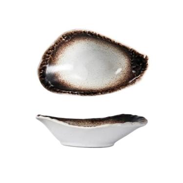 Imagem de prato de lanche Pratos para molhos de cerâmica para churrasco para sobremesas frutas Utensílios cozinha tigela de sopa(Branco)