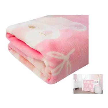 Imagem de Cobertor Manta Bebe Menina Macio Flannel Feminino Rosa - Etruria