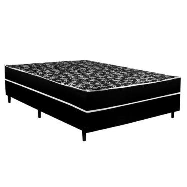 Imagem de Cama Box Conjugado Ortopédico Viúva Preto Oriental 128 X 188 X 40 - Bu