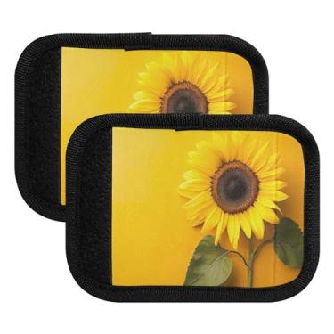 Imagem de Qilmy Brilhantes Girassóis Bagagem Alça Embrulhar Pacote 2 Identificadores de Bagagem Identificadores de Bagagem Conforto Pegas Capa para Carrinho de Viagem Bolsa Mala Avião Acessórios de Viagem 209