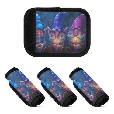 Imagem de Qilmy Cute Dwarf Elves Bagagem Handle Wrap Pacote com 4 Identificadores de Bagagem Tag Comfort Handle Grips Capa para Carrinho de Viagem Bolsa Mala Avião Acessórios de Viagem 1389