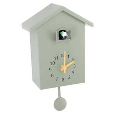 Imagem de HEEPDD Relógio de Parede Bird House Com Função de Chamada Inteligente, Relógio de Parede de Pêndulo Estilo Nórdico, Perfeito para Decoração de Quarto de Escritório e Sala de Estar de Bird House Com