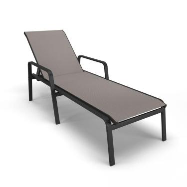 Imagem de Espreguiçadeira Piscina Praia Alumínio Preto Tela Fendi