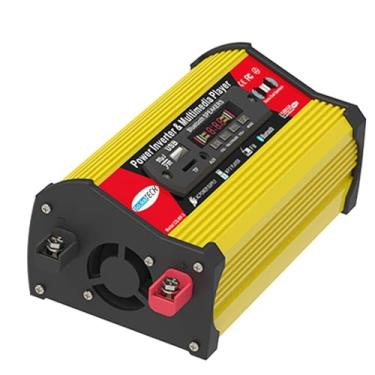 Imagem de Inversor de Energia Ondas Senoidais 300W Conversor 12V para 110V 220V com Porta USB Dupla Display LED Alto-Falante BT Ca