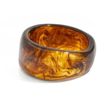 Imagem de Navirix Pulseira grossa de acrílico para mulheres e homens, pulseiras vintage largas de resina joias exageradas, pulseira grossa irregular, Medium, Acrílico, Sem Pedra Preciosa