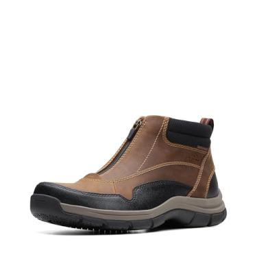 Imagem de Clarks Bota Oxford masculina Walpath com zíper, Couro marrom escuro, 42