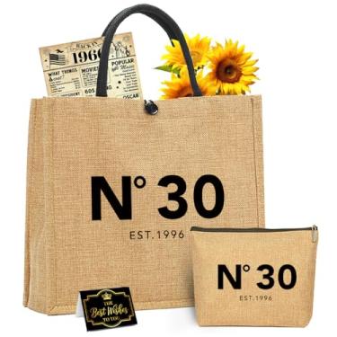 Imagem de NGLIV Presentes de aniversário de 30 anos para mulheres, presentes de aniversário de 30 anos para mulheres, mãe, esposa, tia, amigas, vintage, bolsa de mão de 1996, bolsa de cosméticos e costas em