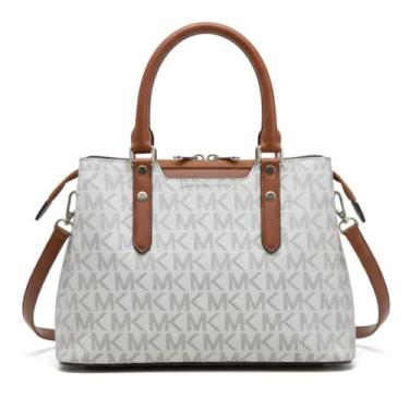 Imagem de Bolsa Feminina Couro Sintético Social Bolsa de Ombro Mão Transversal Multicamadas Tamanho Grande (Modelo 4)