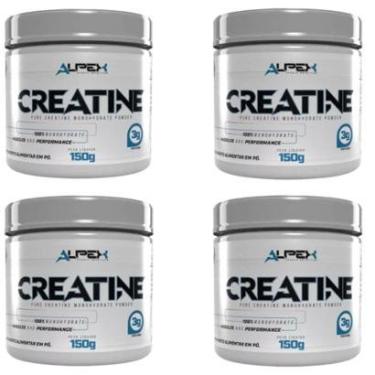 Imagem de Kit 4x Creatina Monohidratada 150g Pura Alpex Nutrition-Unissex