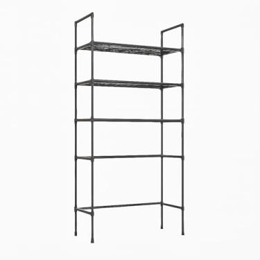 Imagem de Prateleira Organizadora Multi Níveis para Máquina de Lavar Amplia Espaço em Lavanderia e Banheiro, Ideal para Dona de Casa e Inquilinos(PRETO)