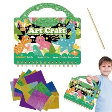 Imagem de Livro De Colorir Dinossauros Infantil - Kit De Artesanato Educativo,Livro de Pintura e Atividades - Para Meninos Pré-escolar Aniversário Viagem de Sala de Aula Festa Presente Escola em Casa