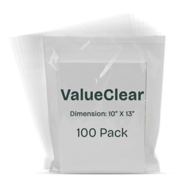 Imagem de Sacos OPP transparentes com bordas reforçadas duráveis – Sacos de embalagem de poliéster seláveis autoseláveis (transparentes, 25 x 33 cm (pacote com 100))