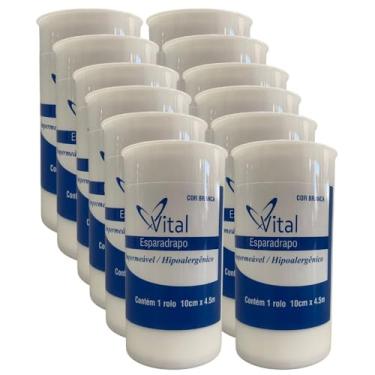 Imagem de Esparadrapo Impermeável Branco 10cm x 4,5m - Kit com 12 Unidades