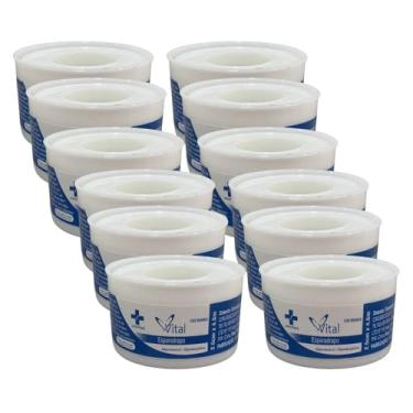 Imagem de Esparadrapo Impermeável Branco 2,5cm x 4,5m - Kit com 12 Unidades