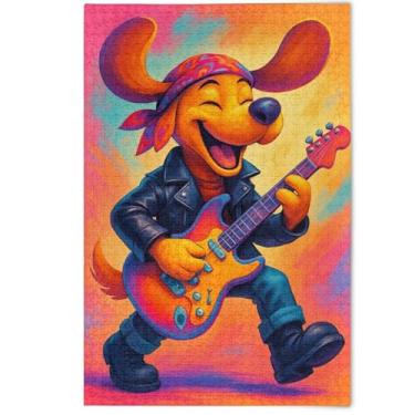 Imagem de Quebra-cabeças engraçados de cachorro 500 peças para adultos, presentes de jogos de quebra-cabeça engraçados, cenas de inverno, pintura de arte animal, 500 peças, 52 x 37,8 cm