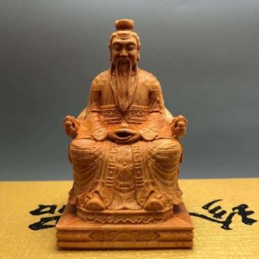 Imagem de FENNYYAR Estátua de Buda com esculturas em madeira, 10,3 cm, 10,2 cm, estatuetas para decoração de templos domésticos