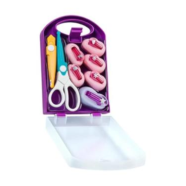 Imagem de Fancyes Conjunto de 6 furadores de papel com tesoura para artesanato, faça você mesmo com diferentes formatos, ideal para convites de casamento, revistas e