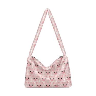 Imagem de GAIGEO Bolsa de ombro feminina com cauda de sereia colorida, bolsa tiracolo para mulheres, bolsa feminina para uso ao ar livre, Porquinho rosa, One Size