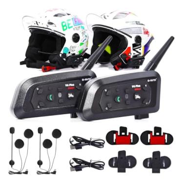 Imagem de V6 Pro Capacete Bluetooth Intercomunicador, 2 vias, 1200 m, fone de ouvido Bluetooth para motocicleta, sistema de comunicação universal com cancelamento de ruído e à prova d'água para Dirt