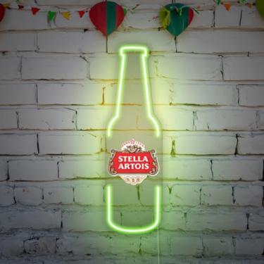 Imagem de Painel Luminoso Neon Led Bar Stella Beer Luminária Garrafa Verde 127/220v