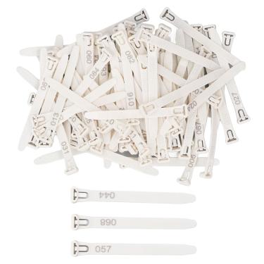 Imagem de Aramox Anéis de Perna de Frango Numerados Faixas de Perna de Frango, para Patos Pintinhos Pombos Com Etiquetas Reutilizáveis ​​identificação Material Pp (WHITE)