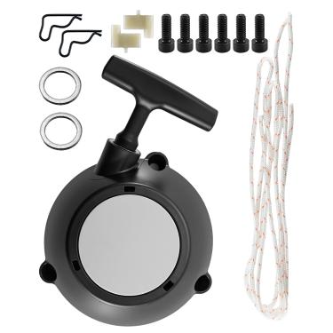 Imagem de HUQUZN Conjunto de acionador de partida de recuo adequado para Stihl BR500 BR550 BR600 BR700 BR600X BR700X Substitua 4282 190 0303 4282 190 0300 4282 190 0300A, com corda e catraca de 3 pés Parafusos