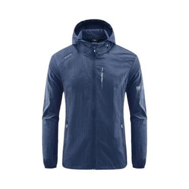 Imagem de Jaqueta Corta-vento Masculina Com Capuz, Proteção UV UPF 50+, Secagem 
