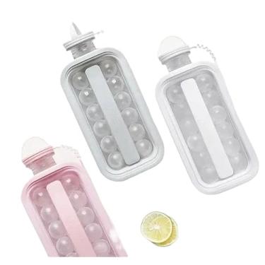 Imagem de Garrafa Forma De Gelo 2 Em 1 Esfera Silicone Drinks Bebidas(CINZA)