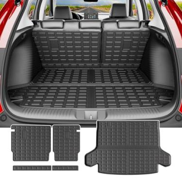 Imagem de powoq Forro de carga compatível com Honda HRV 2023-2026 tapete de porta-malas de carro TPE substituição para acessórios Honda HRV 2023-2026 (tapete de encosto traseiro + tapete de porta-malas traseiro