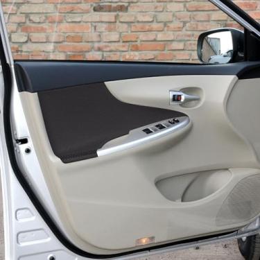 Imagem de faccaibbg Capa de painel de apoio de braço de porta 4 peças para Toyota Corolla 2009-2013, apoio de braço de porta interior de carro, acabamento de capa de couro para acessórios Corolla 2009 2010 2011