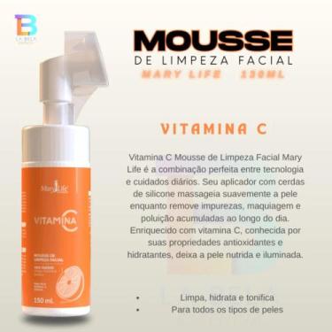 Imagem de Sabonete facial Mousse de limpeza facial Vitamina C 150ml - Mary Life 