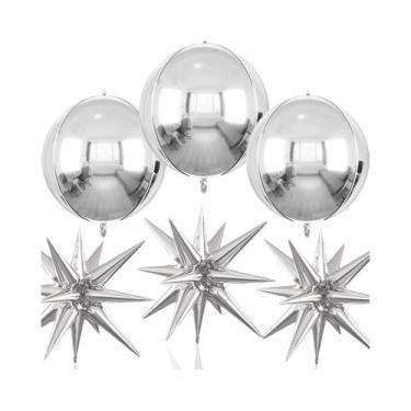 Imagem de Balões De Folha Estrela Explosiva Grande Redonda 4D De 22 Polegadas 6 