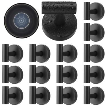 Imagem de Ovveroche Gancho de ventosa para chuveiro, pacote com 16 suportes de toalha de parede, gancho removível para toalha - aço inoxidável, gancho sem broca, para banheiro, janela, porta, parede, casa