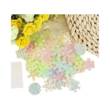 Imagem de 50 Adesivos De Floco De Neve 3D Que Brilham No Escuro Para Quarto Infa