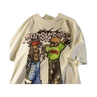 Imagem de Camiseta Unissex De Verão Y2K Com Estampa De Desenho Animado, Solta, D