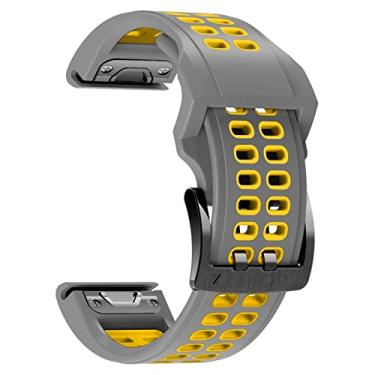 Imagem de TIOYW Pulseiras de relógio inteligente para Garmin Fenix 7X, Fenix 6X, 3hr, Fenix 5x, Descent MK2, Enduro, Pulseira Tactix Delta Quick Fit Release Sport Wristband 26mm Correa (Cor: Fivela Dupla F, Tamanho