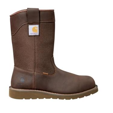 Imagem de Carhartt Bota masculina de 25,4 cm impermeável com bico de aço Wellington, marrom escuro - 9W