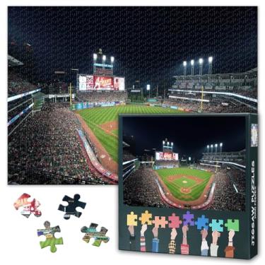 Imagem de Quebra-cabeça panorâmico estádio 1000 peças para adultos campo progressivo Cleveland Ballpark quebra-cabeças para adultos 1000 peças quebra-cabeça rústico 1000 peças quebra-cabeça desafiador família