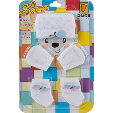 Imagem de Kit 3 peças Luva + Touca + Meia para Bebê Recém Nascido Fofurinha BORB