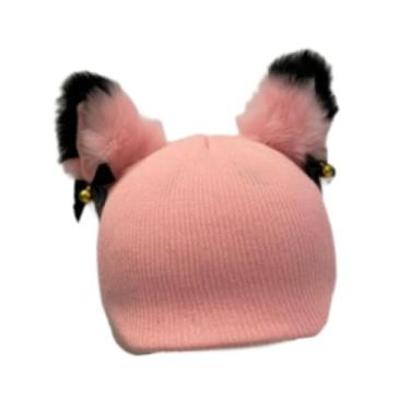 Imagem de Dynwave Capa para capacete de esqui em tricô, acessório protetor e criativo com desenho animado para capacetes de snowboard e esqui, ideal para skate, Orelha Rosa